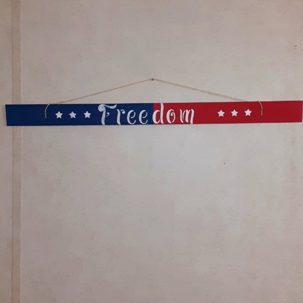 FREEDOM LONG PATRIOTIC HANGING SIGN